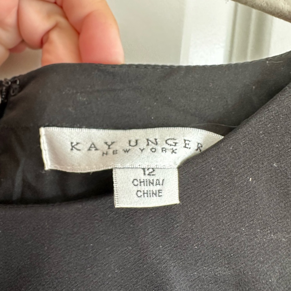 Kay Unger Davina Romper‎ Walk Thru Jumpsuit Dress Black size 12 - Picture 7 of 9